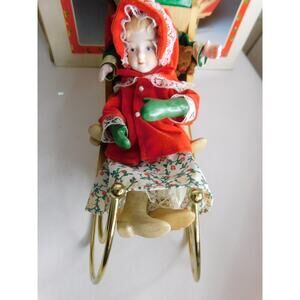 Vintage Christmas Around the World Porcelain Children With Musical Sleigh